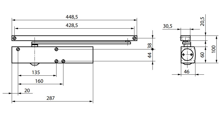 Deurdranger GEZE TS 5000 L inclusief glijarm zilver - Afbeelding 2