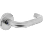 Intersteel enkele deurkruk rechts rond op rozet RVS