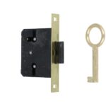 Meubelslot 25 mm inclusief sleutel mat messing