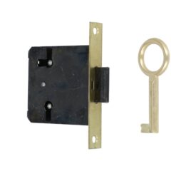 Meubelslot 35 mm inclusief sleutel mat messing