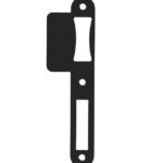 Sluitplaat lange lip 48 mm tonrolslot zwart