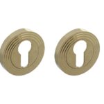 Intersteel Cilinderrozetten verdekt met rillen ø54x9mm en nokken PVD messingkleur