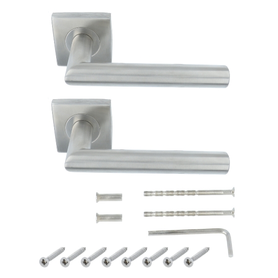 Deurkruk Mateo Op Vierkante Rozet RVS