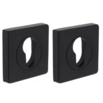Intersteel cilinderrozetten verdekt 55x55x10mm met nokken zwart
