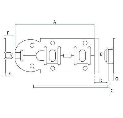 Rolschuif vlak 160 mm verzinkt