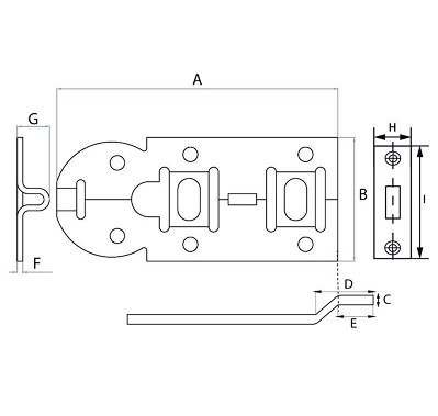 Rolschuif met bocht 100 mm verzinkt