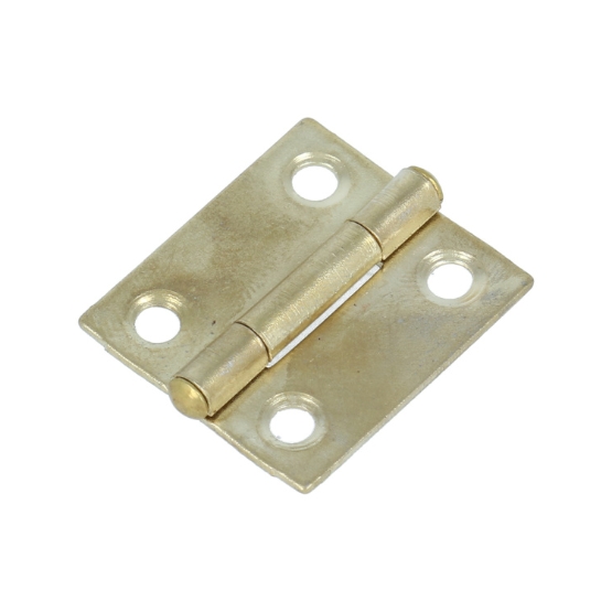 Smalscharnier met vaste pen 25x22 mm vermessingd