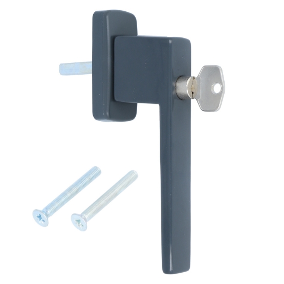 Draaikiepgarnituur afsluitbaar Recht Aluminium grijs