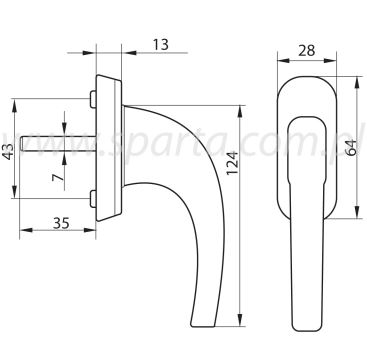 Draaikiepgarnituur Recht Model Aluminium grijs