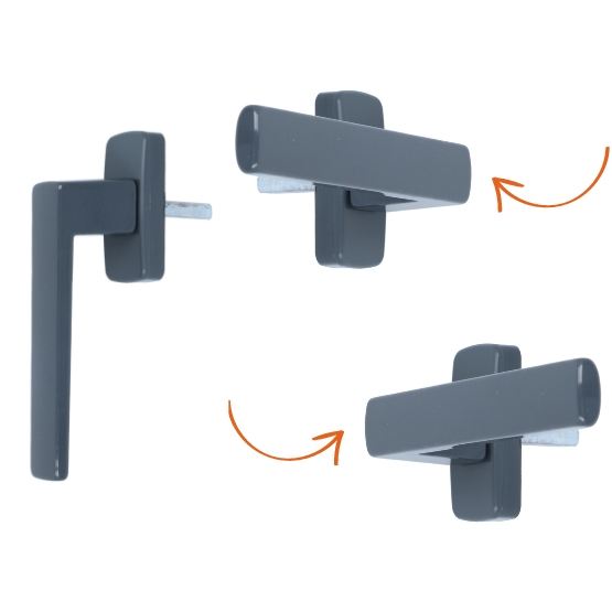 Draaikiepgarnituur Recht Model Aluminium grijs