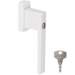 Draaikiepgarnituur afsluitbaar Recht Aluminium wit