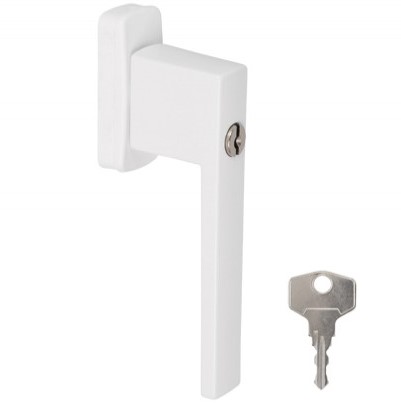 Draaikiepgarnituur afsluitbaar Recht Aluminium wit