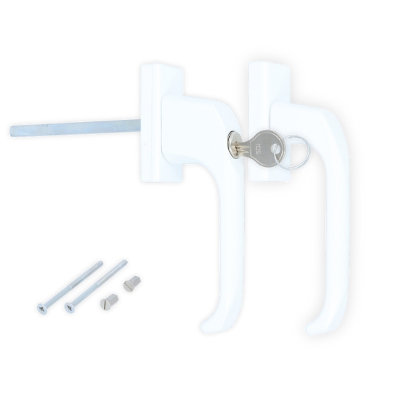 Schuifdeurbeslag afsluitbaar zamak wit