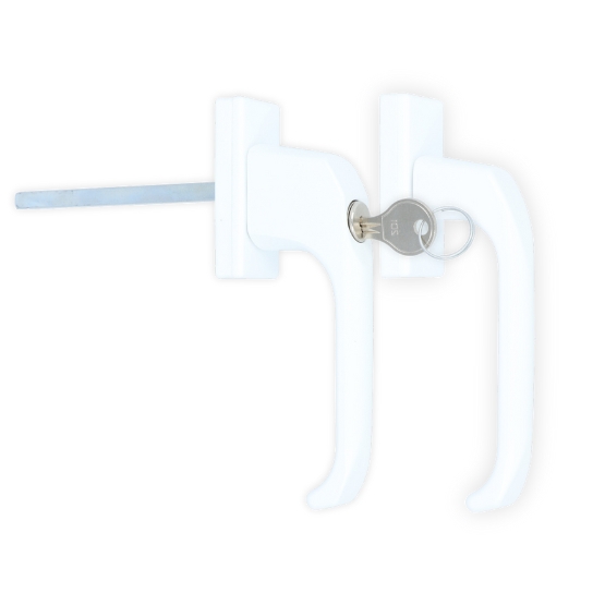 Schuifdeurbeslag afsluitbaar zamak wit