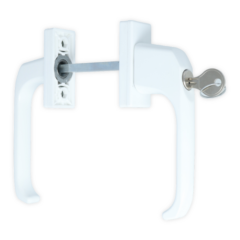 Schuifdeurbeslag afsluitbaar zamak wit