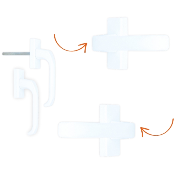 Schuifdeurbeslag niet afsluitbaar zamak wit