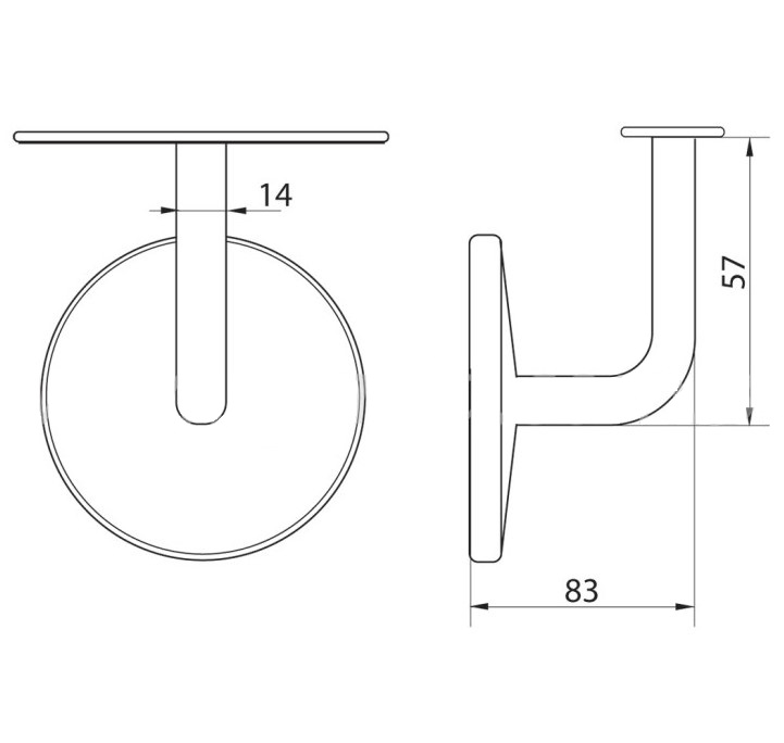 Leuninghouder opschroevend hol zadel rvs