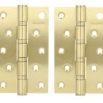 Kogellagerscharnier 126x76 mm goud 2 stuks