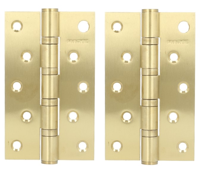 Kogellagerscharnier 126x76 mm goud 2 stuks