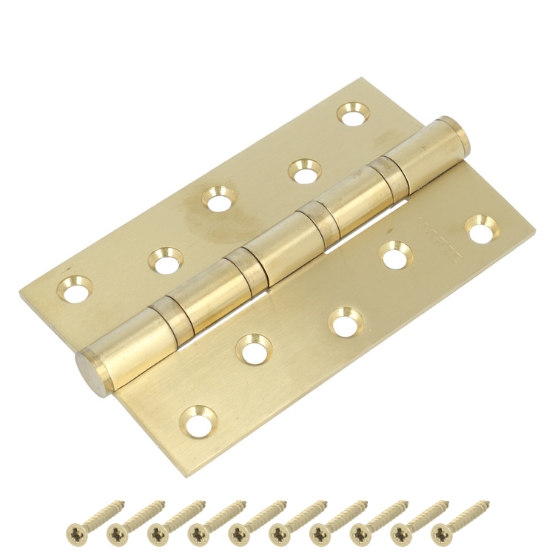 Kogellagerscharnier 126x76 mm goud 2 stuks