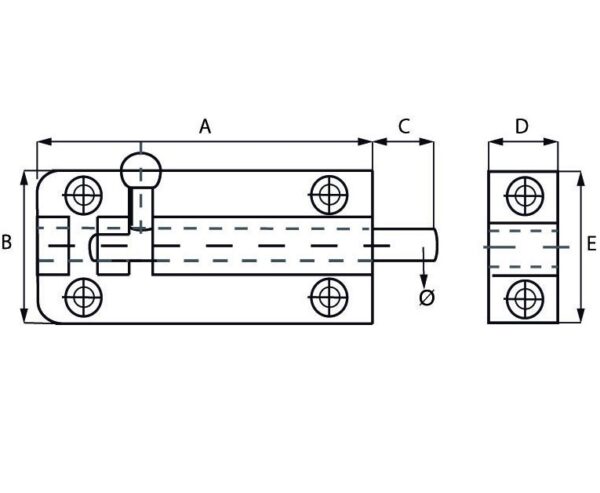 Profielgrendel aluminium 100x25 mm