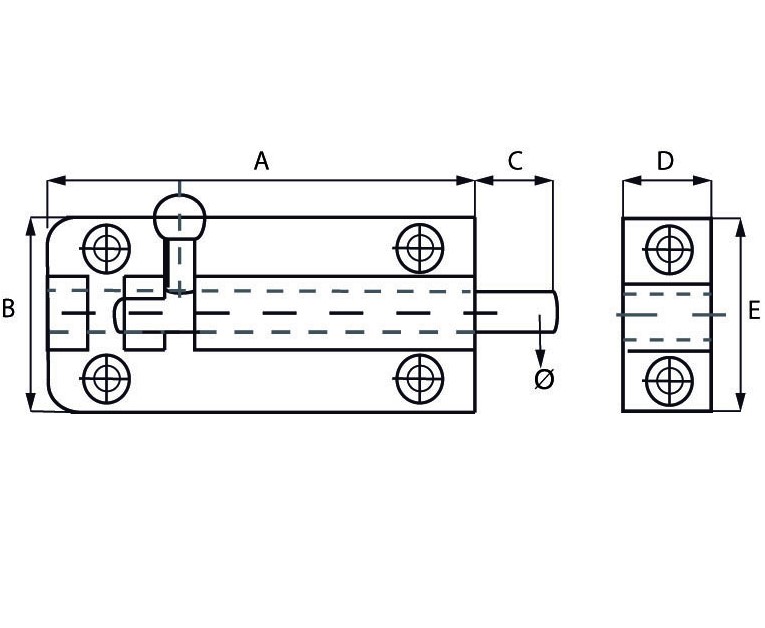 Profielgrendel aluminium 76x25 mm
