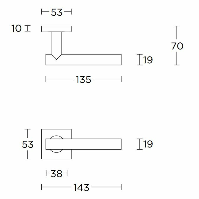 Deurkruk Rowena op geveerd rozet mat rvs