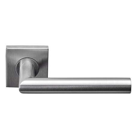 Deurkruk Basis Twee op geveerd rozet Mat RVS