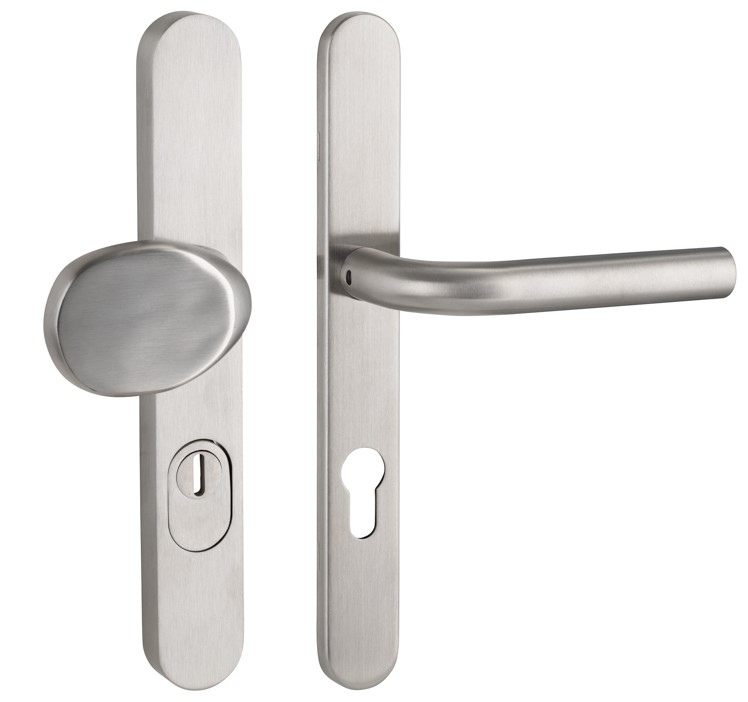 SKG3 PC92 knopkruk L op ovaal smal schild PRIO + kerntrekbeveiliging RVS