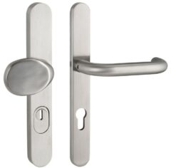 SKG3 PC72 knop/kruk U op ovaal smal schild PRIO + kerntrekbeveiliging RVS