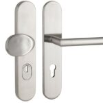 SKG3 PC92 knop/kruk T op ovaal schild TOP + kerntrekbeveiliging RVS