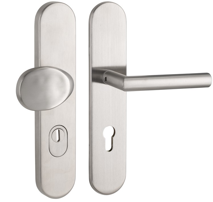 SKG3 PC72 knop/kruk T op ovaal schild TOP + kerntrekbeveiliging RVS