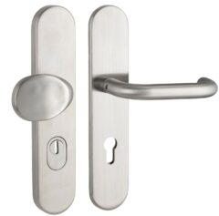 SKG3 PC72 knop/kruk U op ovaal schild TOP + kerntrekbeveiliging RVS