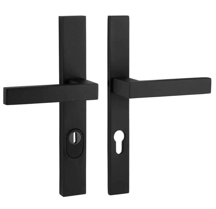 SKG3 PC92 kruk Metro op rechthoekig smal schild PRIO + kerntrekbeveiliging zwart