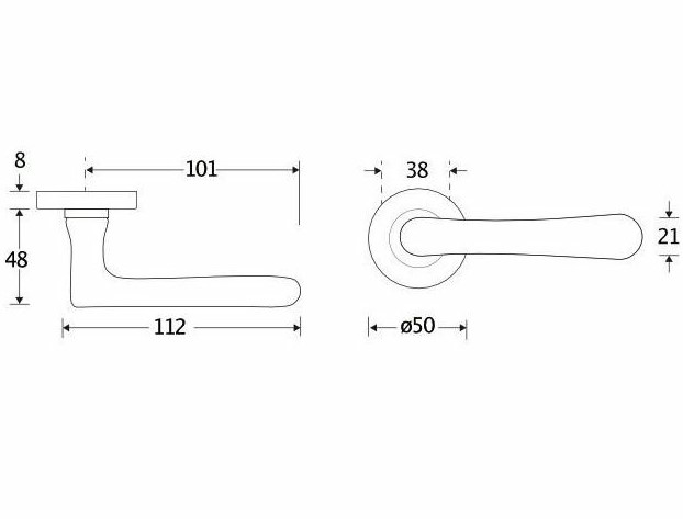 Deurkruk op geveerd rozet Linea/Vivo messing antiek brons