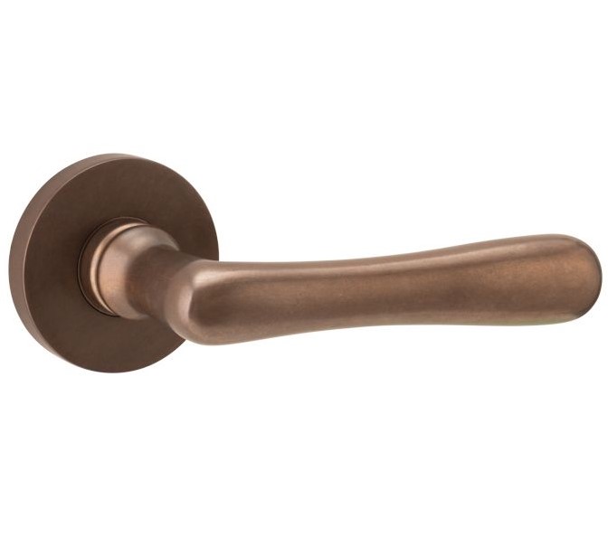 Deurkruk op geveerd rozet Linea/Vivo messing antiek brons