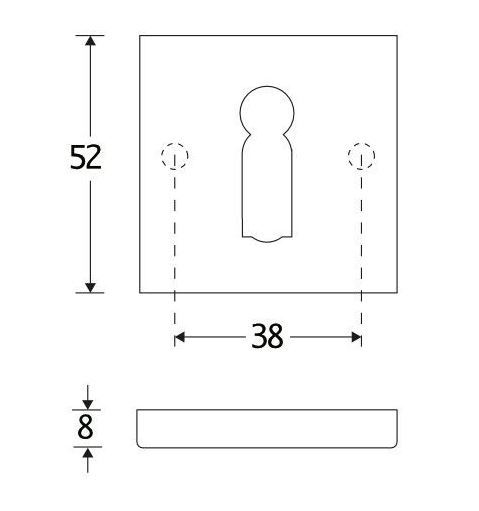 Set van twee Sleutelplaatjes Bauhaus verdekt messing antiek brons