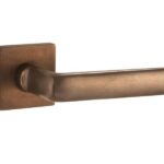 Deurkruk op geveerd rozet verdekt Padania messing antiek brons