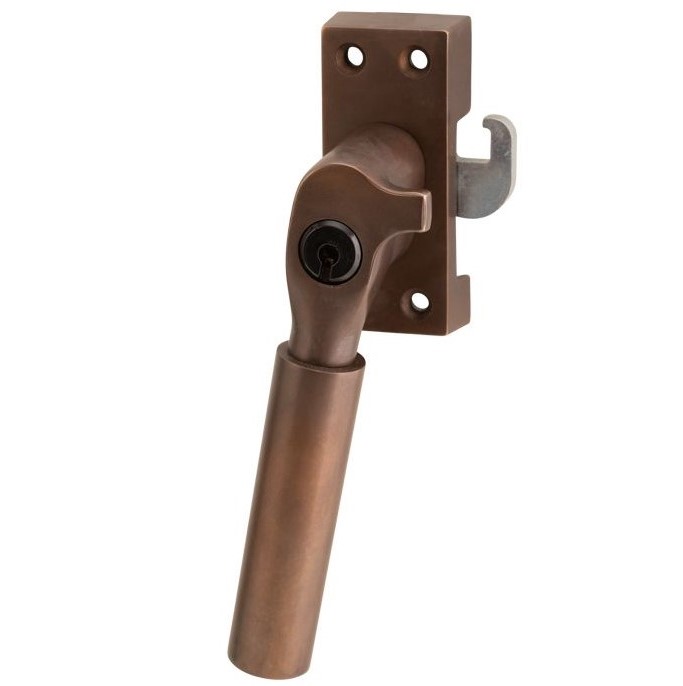 SKG Raamsluiting Met Sluitplaat Links Bauhaus messing antiek brons