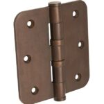 Kogellagerscharnier 89x89 ronde hoek vlak messing antiek brons