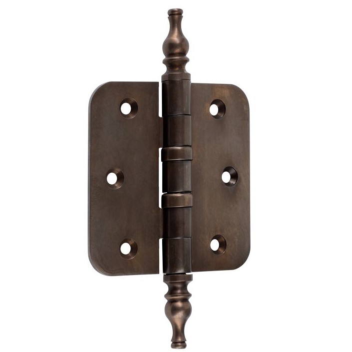 Kogellagerscharnier 89x89 ronde hoek vaas messing antiek brons