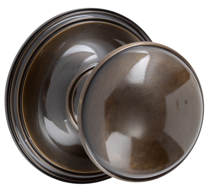 Voordeurknop Paddenstoel 60mm messing antiek brons