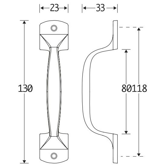 Deurgreep Elegant 130mm messing antiek brons