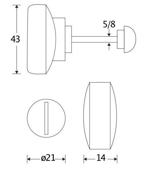 WC olive 5-8 mm Elegant messing antiek brons