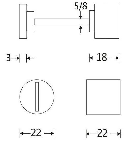 WC olive 5-8 mm Bauhaus messing antiek brons