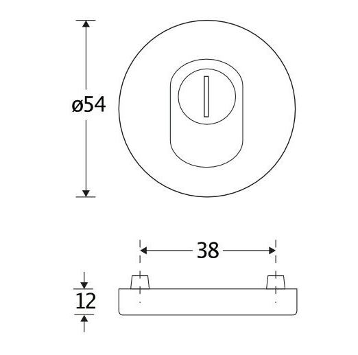 SKG3 cilinderrozet buiten + kerntrekbeveiliging Elegant messing antiek brons