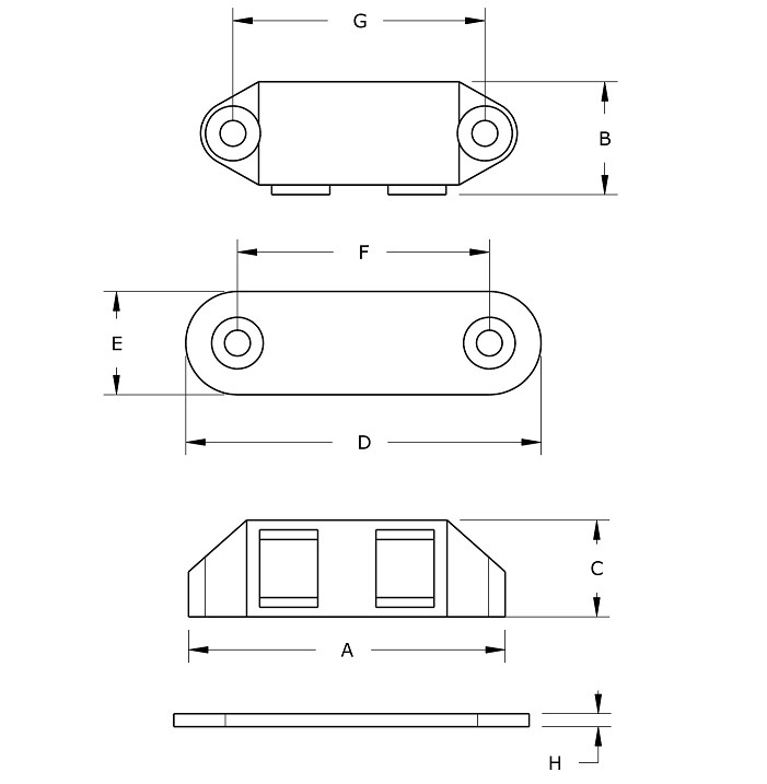 Magneetsnapper polair 6 kg vernikkeld opbouw type 5103E
