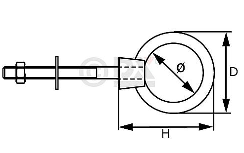 Oogbout 06x80 mm RVS AISI 316