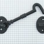 Deurhaak en vanger 110 mm zwart