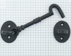 Deurhaak en vanger 110 mm zwart